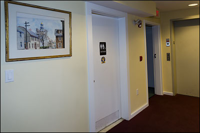 Side hallway inside UU Church.