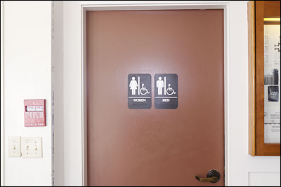 Handicap restroom inside St. Michael's Church.