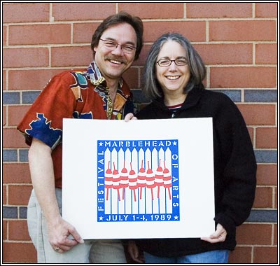 Greg Triplet and Mary Alice Alexander with Festival Logo 1989.