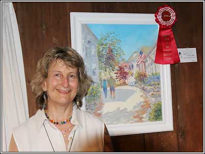 Holly Aloha Jaynes with her Best-of-Show painting.