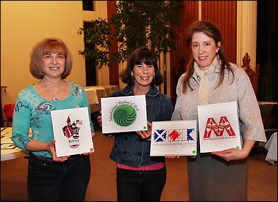 Logo Contest judges Linda Enrico, Christine Sirois, and Robin Taliesin.