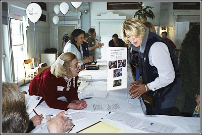 Photo of Volunteer Information Party at the Corinthian Yaucht Club.